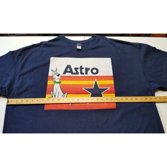 Astro Dog Graphic Houston Astros Gildan Short Sleeve Blue Tee Shirt Men's 5XL - Picture 9 of 16